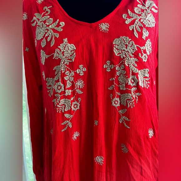 Free People Red Sweet Tennessee Mini Embroidered Women's Dress with pockets - Picture 2 of 11